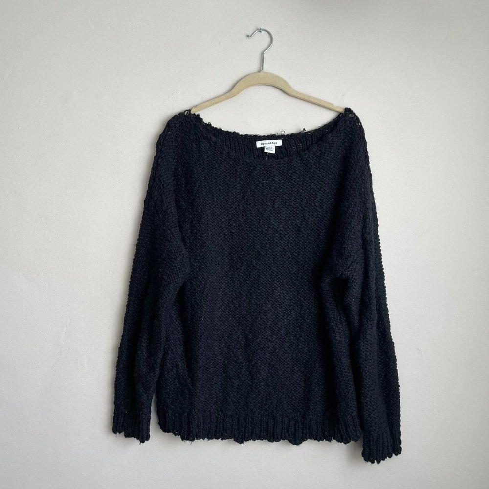Glamorous / Black Chunky Long Sleeve Sweater